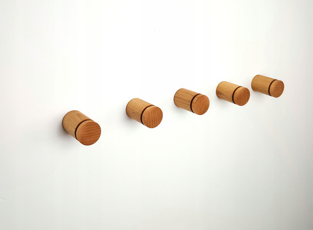 Okrągłe wieszaki do Przedpokoju Drewniane 5,5 cm – Haczyki na ścianę 35 mm Buk