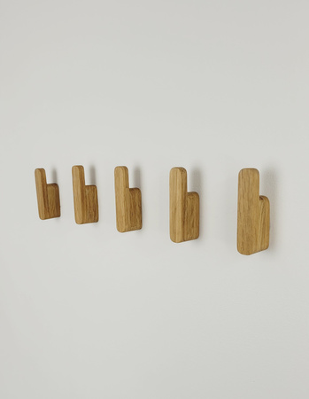 Drewniany Wieszak na Ubrania Samoprzylepny Dębowy Haczyk do Przedpokoju