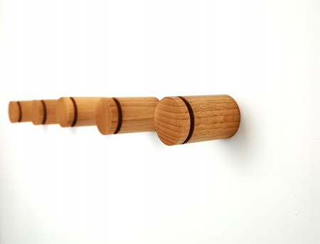 Okrągłe wieszaki do Przedpokoju Drewniane 5,5 cm – Haczyki na ścianę 35 mm Buk