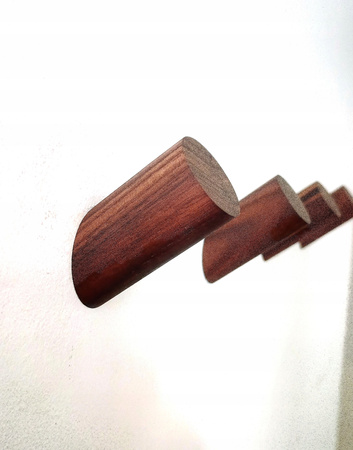 Wieszak Ciemny Brąz Drewniany Kołek Ścienny Na Ubrania Owalny Uchwyt Wieszania Orzech