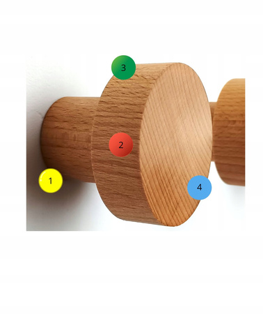Zestaw - Wieszaki Drewniane na Ubrania Ścienne do Przedpokoju – Zestaw 5 szt. Buk