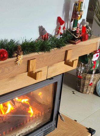 Drewniany Wieszak 3 szt. Samoprzylepny na Skarpety Prezenty Kominek Dębowy Haczyk