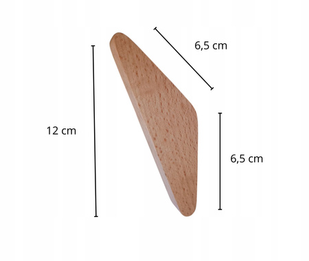 Drewniany wieszak 3 szt ścienny na ubrania do przedpokoju – ukryty montaż - Buk