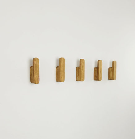 Drewniany Wieszak na Ubrania Samoprzylepny Dębowy Haczyk do Przedpokoju