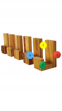 Drewniany Wieszak 3 szt. Samoprzylepny na Skarpety Prezenty Kominek Dębowy Haczyk