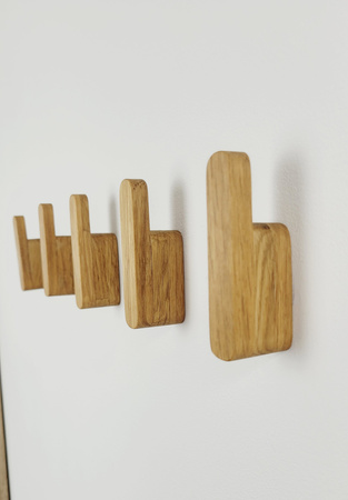 Drewniany Wieszak na Ubrania Samoprzylepny Dębowy Haczyk do Przedpokoju