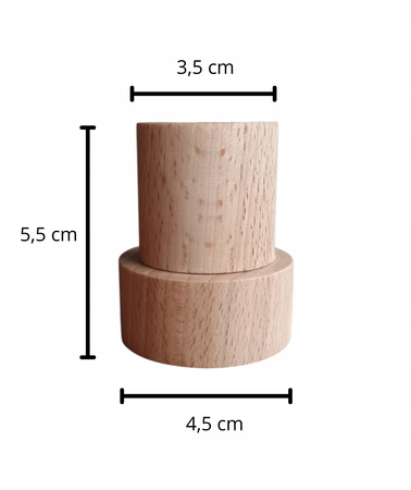 Drewniany Wieszak na Ścianę 5,5 cm Ubrania Ręczniki do Sauny Garderoby 45mm
