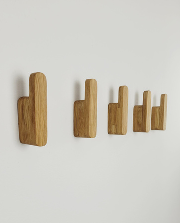 Drewniany Wieszak na Ubrania Samoprzylepny Dębowy Haczyk do Przedpokoju