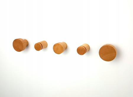 Zestaw - Wieszaki Drewniane na Ubrania Ścienne do Przedpokoju – Zestaw 5 szt. Buk