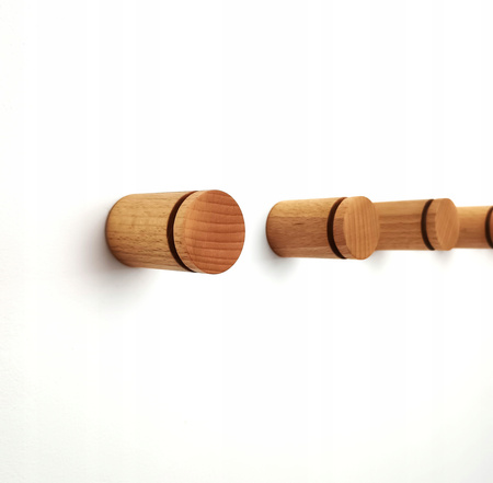 Okrągłe wieszaki do Przedpokoju Drewniane 5,5 cm – Haczyki na ścianę 35 mm Buk