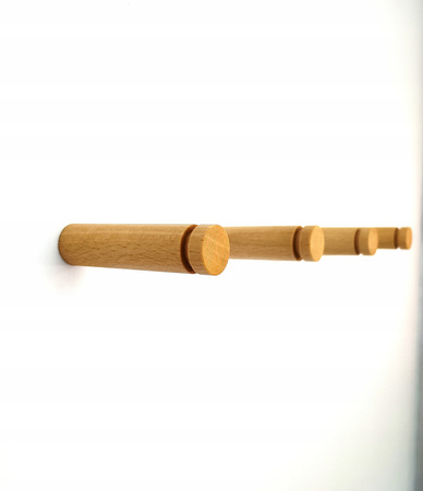 Drewniany wieszak ścienny Kołek 8 cm - na Ubrania Ręczniki Spodnie - Buk