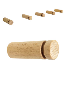 Bukowy wieszak do przedpokoju na ubrania 6 cm – drewniany haczyk na kurtki i płaszcze