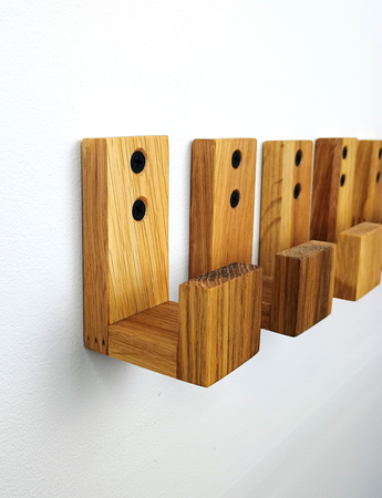 Wieszaki na ręczniki łazienkowe 3 szt. Pojedyncze Drewniane Dębowe Handmade