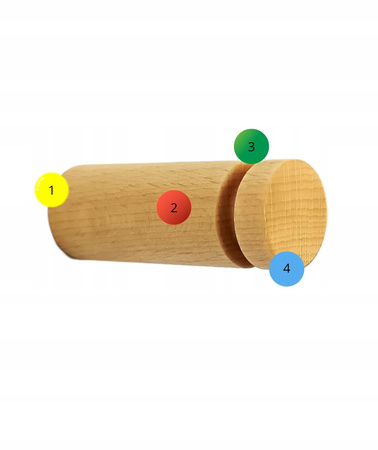 Zestaw 3 drewnianych prostych wieszaków ściennych – 5,5 cm do garderoby, sauny, łazienki Buk