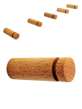 Bukowy wieszak ścienny na ubrania 6 cm – ręcznie robiony, naturalne drewno