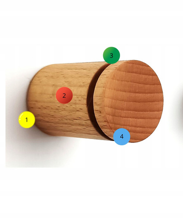 Okrągłe wieszaki do Przedpokoju Drewniane 5,5 cm – Haczyki na ścianę 35 mm Buk