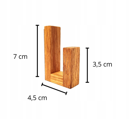 Wieszak Drewniany Samoprzylepny 3 szt. Wiszący Na Ścianę Do Łazienki Kuchni