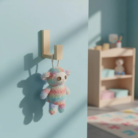 Drewniany Wieszak Ścienny na Skarpety Mikołaja Kominek Świąteczny Klon