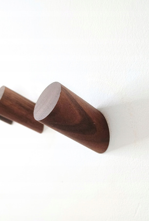 Wieszak Ciemny Brąz Drewniany Kołek Ścienny Na Ubrania Owalny Uchwyt Wieszania Orzech