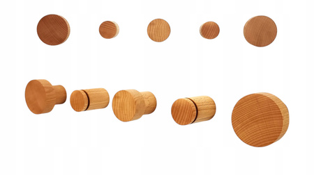 Zestaw - Wieszaki Drewniane na Ubrania Ścienne do Przedpokoju – Zestaw 5 szt. Buk