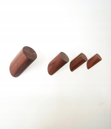 Wieszak Ciemny Brąz Drewniany Kołek Ścienny Na Ubrania Owalny Uchwyt Wieszania Orzech