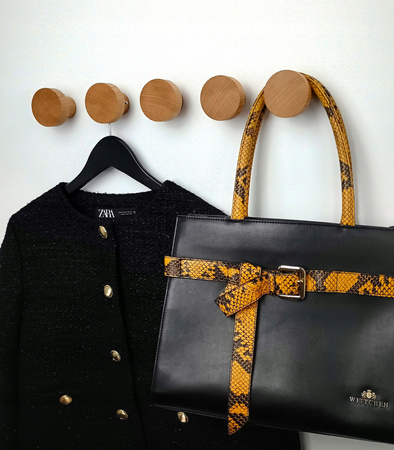 Okrągły Wieszak na Ubrania Drewniane 5,5 cm – Haczyk ścienny do Przedpokoju, Łazienki, Kuchni 60 mm Buk