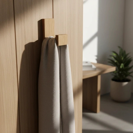  Drewniany Wieszak Samoprzylepny na Skarpety Prezenty Kominek Dębowy Haczyk