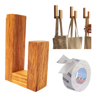 Dębowy wieszak samoprzylepny – drewniany, bez wiercenia, handmade