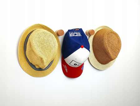 Okrągłe wieszaki do Przedpokoju Drewniane 5,5 cm – Haczyki na ścianę 35 mm Buk