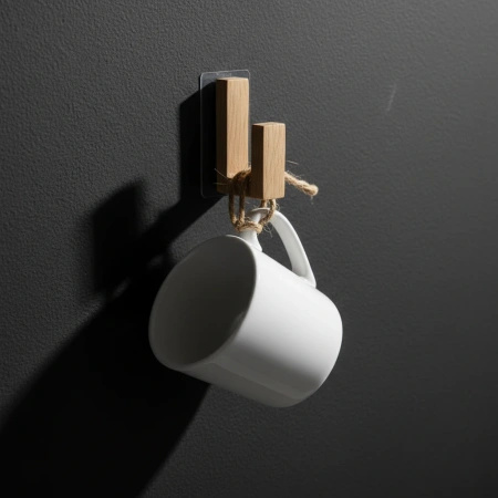 Wieszak Drewniany 3 szt. Samoprzylepny na Skarpety Mikołaja Kominek Dekoracje