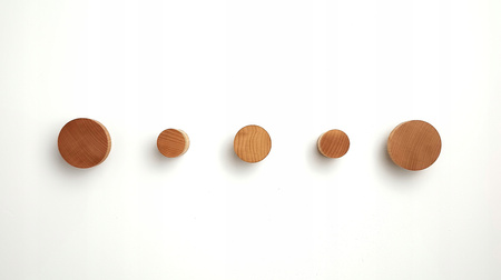 Zestaw - Wieszaki Drewniane na Ubrania Ścienne do Przedpokoju – Zestaw 5 szt. Buk