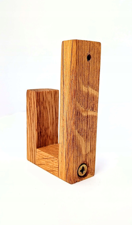 Mały Dębowy wieszak ścienny na ubrania ręczniki klucze  – drewniany haczyk ręcznie robiony