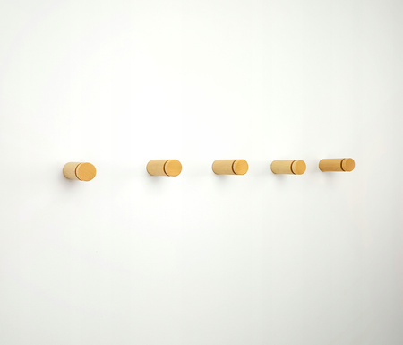 Zestaw 3 drewnianych prostych wieszaków ściennych – 5,5 cm do garderoby, sauny, łazienki Buk