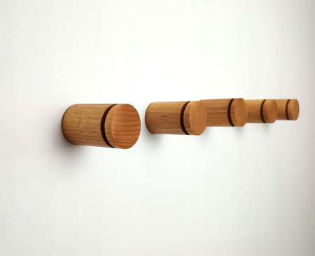 Okrągłe wieszaki do Przedpokoju Drewniane 5,5 cm – Haczyki na ścianę 35 mm Buk