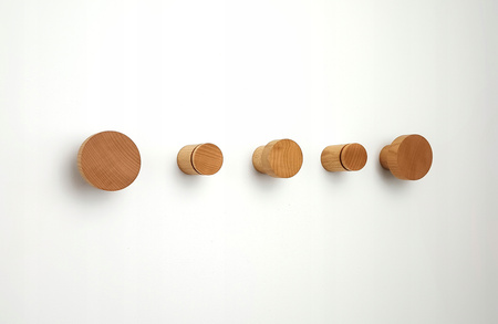 Zestaw - Wieszaki Drewniane na Ubrania Ścienne do Przedpokoju – Zestaw 5 szt. Buk