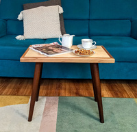 Stolik Kawowy Drewniany Klon i Orzech 60 cm – Prostokątny do Salonu Handmade