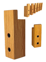 Prosty wieszak dębowy drewniany na ścianę – ręcznie robiony, naturalne drewno do łazienki