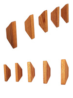 Minimalistyczny wieszak Dębowy 3 szt. - drewniany haczyk na ubrania, torebki do przedpokoju