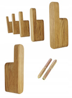 Drewniany Wieszak na Ubrania Ścienny Dębowy Haczyk Łazienkowy Przedpokoju