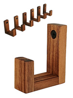 Wieszak Drewniany Orzech 3 szt. – Elegancki Haczyk na Ubrania, Ręczna Robota