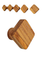 Kwadratowy wieszak dębowy ścienny na ubrania – montaż ukryty