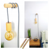 Kinkiet Ścienny z Surowego Drewna Bukowego – Designerska Drewniana Lampa Eko Handmade