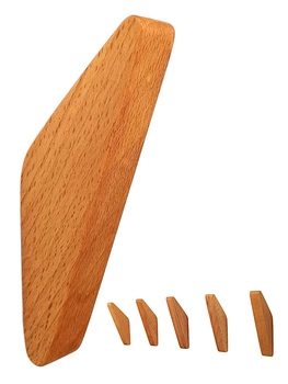 Drewniany wieszak 3 szt ścienny na ubrania do przedpokoju – ukryty montaż - Buk