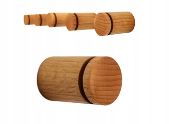 Okrągłe wieszaki do Przedpokoju Drewniane 5,5 cm – Haczyki na ścianę 35 mm Buk