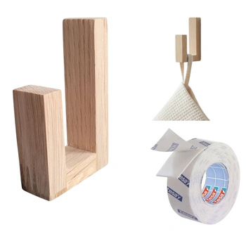  Wieszak Drewniany 3 szt. Samoprzylepny na Skarpety Mikołaja Kominek Dekoracje