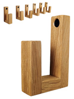 Dębowy wieszak na klucze 3 szt. – drewniany, minimalistyczny, ścienny